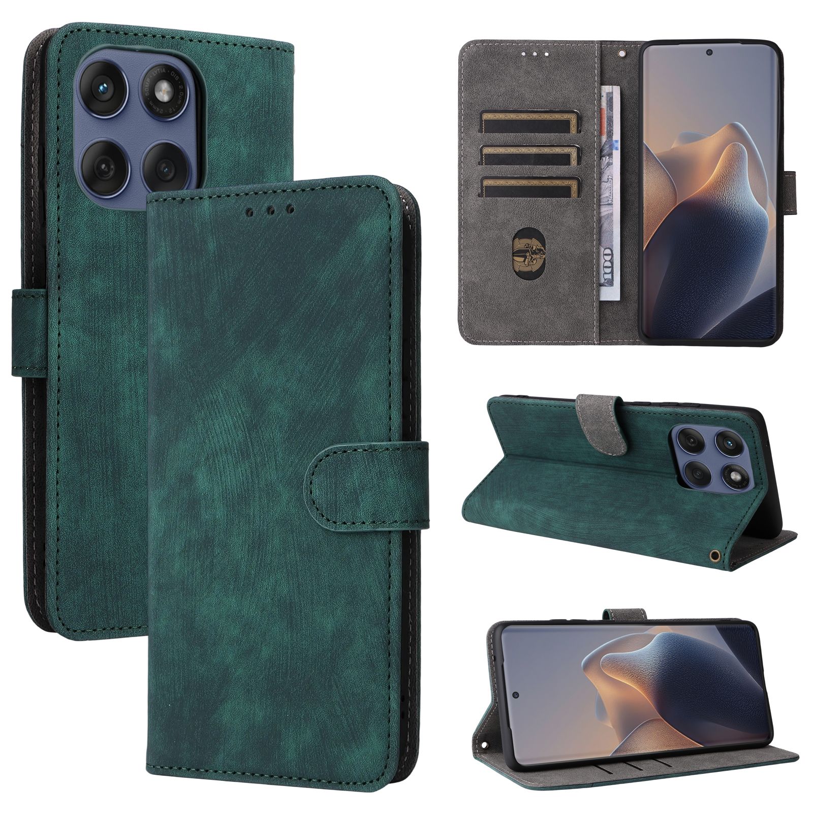 Flip Cover for Motorola Edge 60 Fusion PU Leather Phone Case Full-Body Protection [RFID Blocking] Wallet Cover