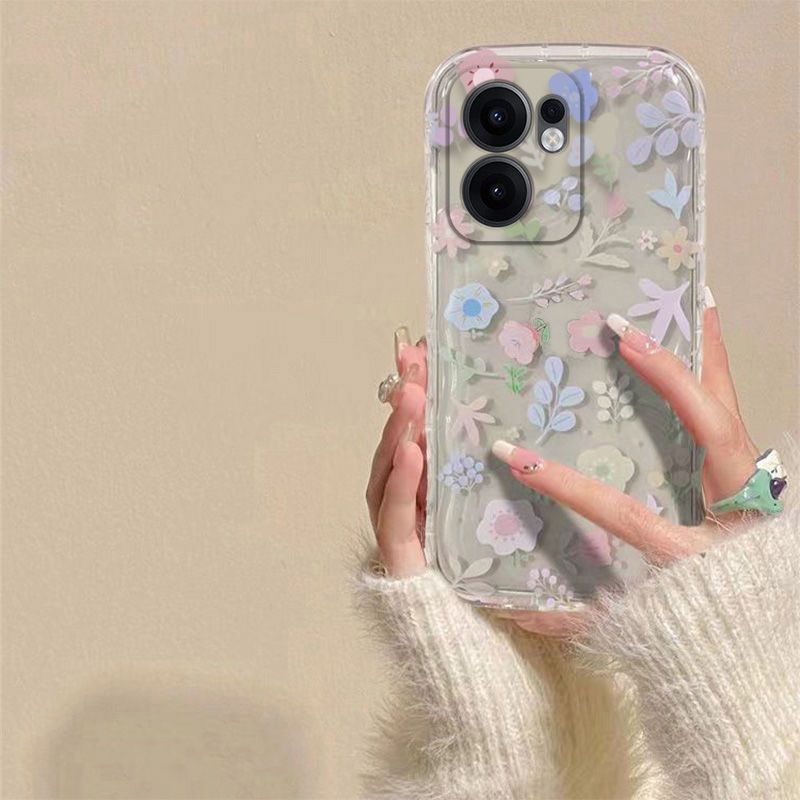 Phone Case for OPPO Reno 13F Fashion Flowers Soft Case Fall Prevention Protective Cover for Reno 13 F