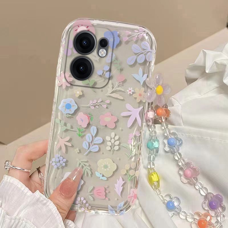 Phone Case for OPPO Reno 13F Fashion Flowers Soft Case Fall Prevention Protective Cover for Reno 13 F