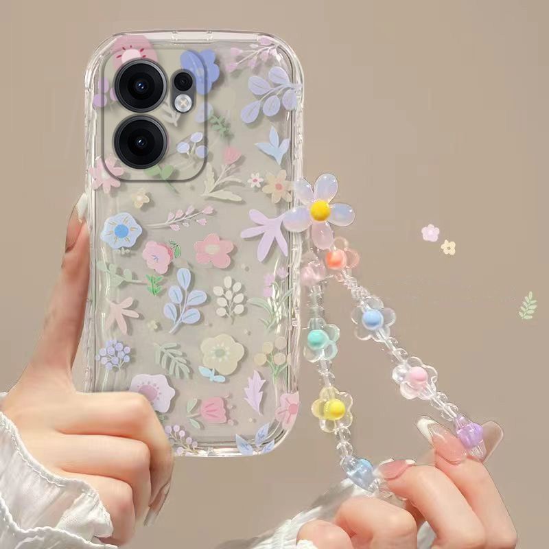 Phone Case for OPPO Reno 13F Fashion Flowers Soft Case Fall Prevention Protective Cover for Reno 13 F