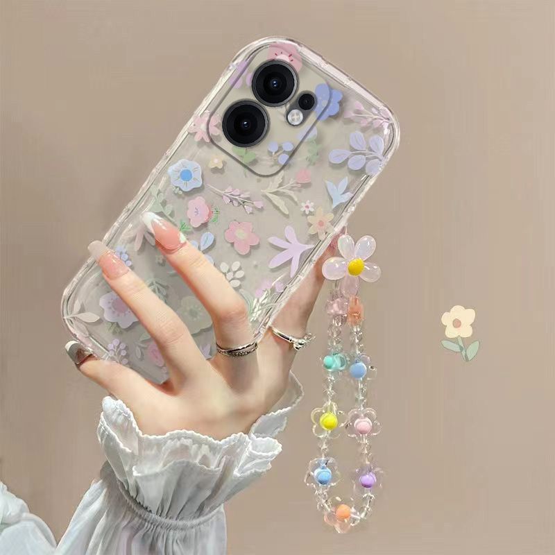 Phone Case for OPPO Reno 13F Fashion Flowers Soft Case Fall Prevention Protective Cover for Reno 13 F