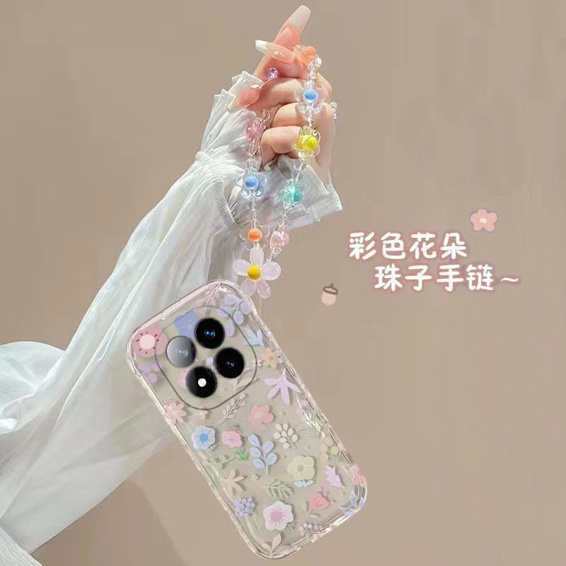 Phone Case for Xiaomi Redmi Note 14 Pro+ 5G Fashion Flowers Soft Case Fall Prevention Protective Cover for Xiaomi Redmi Note 14 Pro Plus 5G