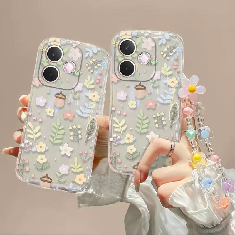 Phone Case for OPPO A5 Pro 5G Fashion Flowers Soft Case Fall Prevention Protective Cover for OPPO A5 Pro 5G