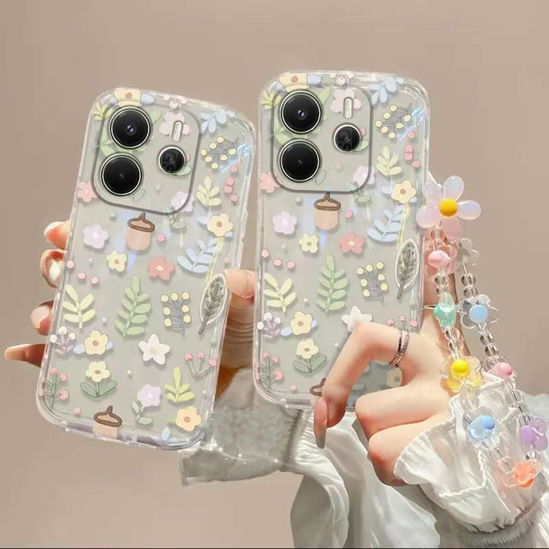 Phone Case for Xiaomi Redmi Note 14 4G Fashion Flowers Soft Case Fall Prevention Protective Cover for Xiaomi Redmi Note 14 4G
