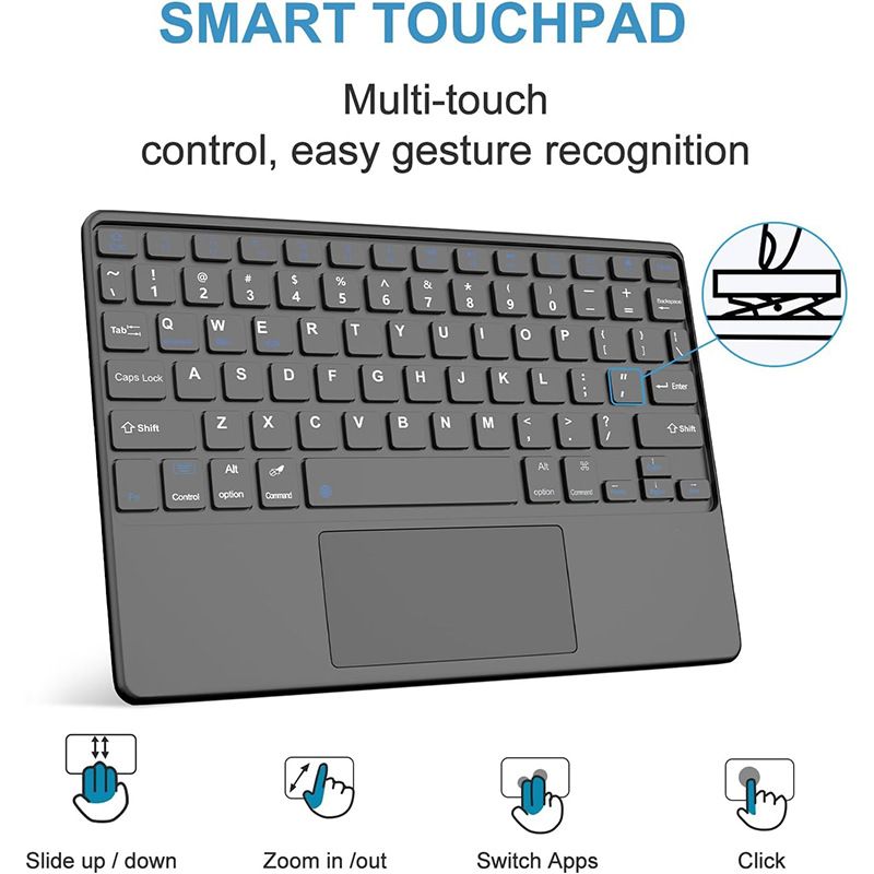 Keyboard + Tablet Case for Samsung Galaxy Tab S9+ 12.4" inch/  S9 FE+ 12.4" inch Magnetic Bluetooth Keyboard Leather Flip Cover With Touchpad Bluetooth Keyboard Flip Cover Leather Case