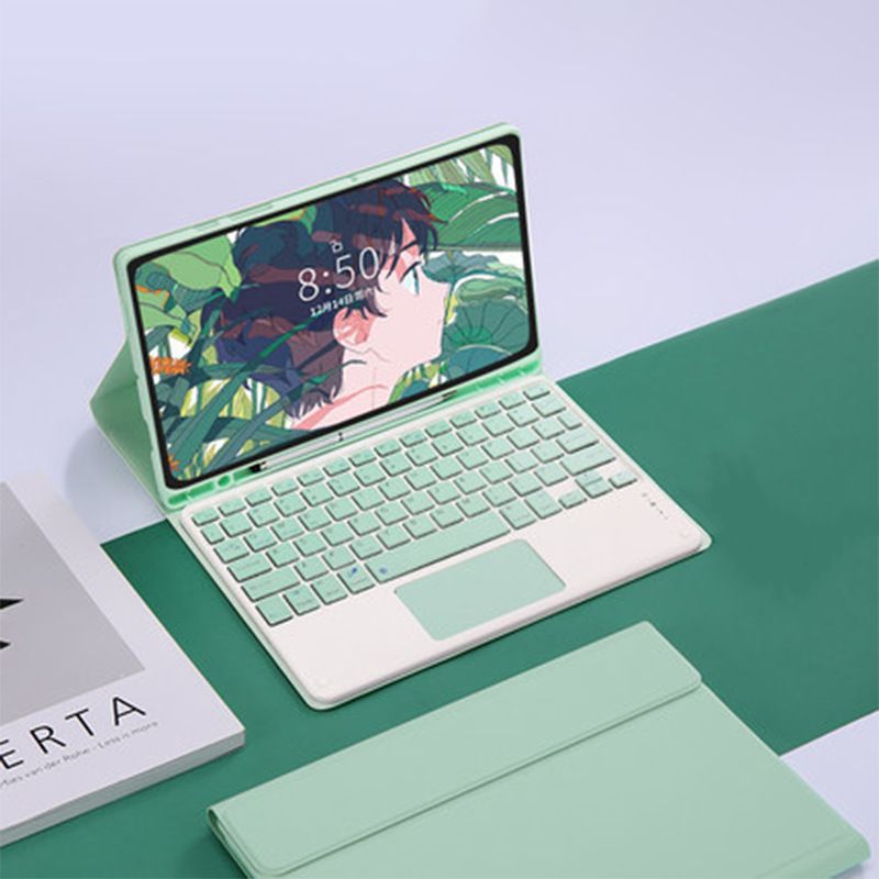 Keyboard + Tablet Case for Samsung Galaxy Tab S9+ 12.4" inch/  S9 FE+ 12.4" inch Magnetic Bluetooth Keyboard Leather Flip Cover With Touchpad Bluetooth Keyboard Flip Cover Leather Case