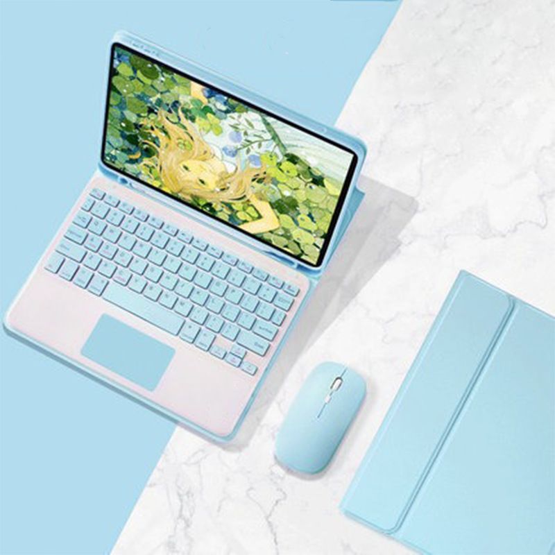 Keyboard + Tablet Case for Samsung Galaxy Tab S9+ 12.4" inch/  S9 FE+ 12.4" inch Magnetic Bluetooth Keyboard Leather Flip Cover With Touchpad Bluetooth Keyboard Flip Cover Leather Case