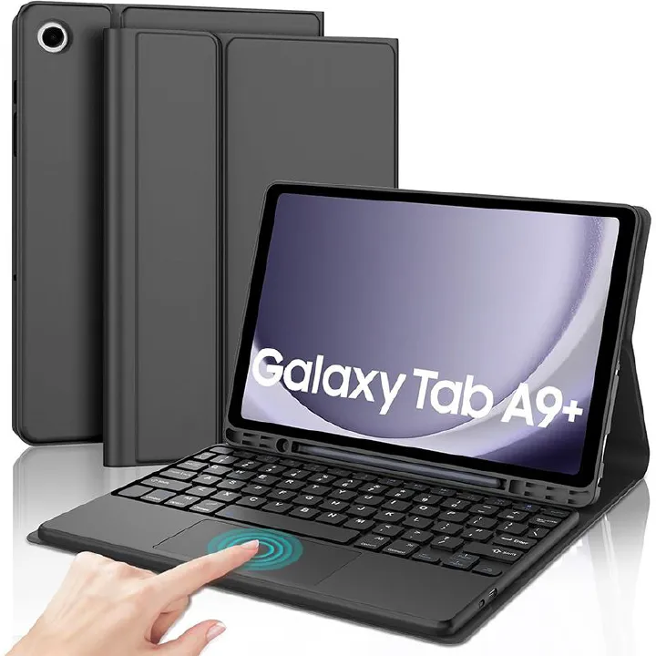 Keyboard + Tablet Case for Samsung Galaxy Tab A9+ 11.0" inch/  A9 Plus 11.0" inch Magnetic Bluetooth Keyboard Leather Flip Cover With Touchpad Bluetooth Keyboard Flip Cover Leather Case
