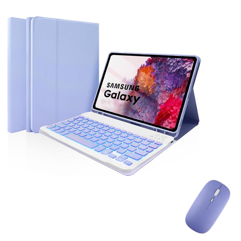 Keyboard + Tablet Case for Samsung Galaxy Tab S6 Lite 10.4" inch 2024, 2022, 2020 Magnetic Bluetooth Keyboard Flip Cover 7 Color Backlight Keyboard Flip Cover Leather Case