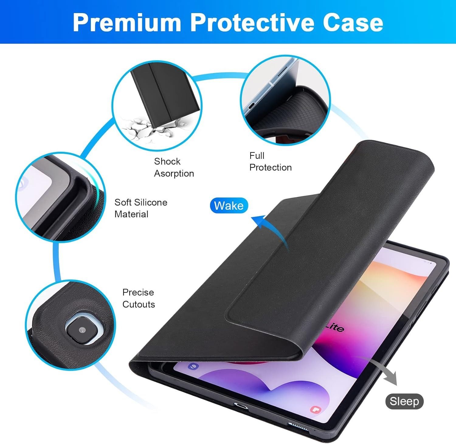 Keyboard + Tablet Case for Samsung Galaxy Tab S6 Lite 10.4" inch 2024, 2022, 2020 Magnetic Bluetooth Keyboard Flip Cover 7 Color Backlight Keyboard Flip Cover Leather Case