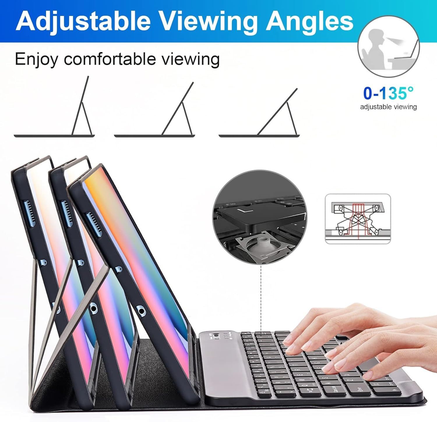 Keyboard + Tablet Case for Samsung Galaxy Tab S6 Lite 10.4" inch 2024, 2022, 2020 Magnetic Bluetooth Keyboard Flip Cover 7 Color Backlight Keyboard Flip Cover Leather Case
