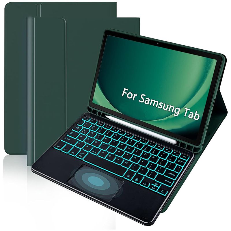 Keyboard + Tablet Case for Samsung Galaxy Tab S8 11.0" inch/ Samsung Galaxy Tab S7 11.0" inch Magnetic Bluetooth Keyboard Leather Flip Cover With Touchpad 7 Color Backlight Bluetooth Keyboard