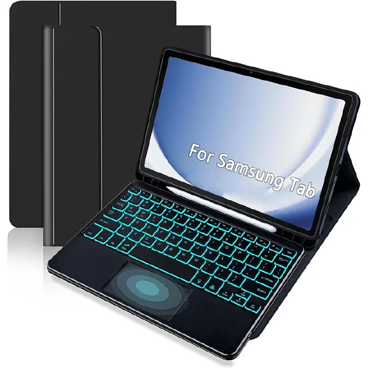 Keyboard + Tablet Case for Samsung Galaxy Tab S8 11.0" inch/ Samsung Galaxy Tab S7 11.0" inch Magnetic Bluetooth Keyboard Leather Flip Cover With Touchpad 7 Color Backlight Bluetooth Keyboard