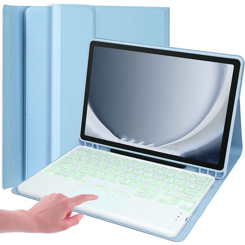 Keyboard + Tablet Case for Samsung Galaxy Tab S7+ 12.4" inch/ Tab S7 Plus 12.4" inch Magnetic Bluetooth Keyboard Leather Flip Cover 7 Color Backlight Bluetooth Keyboard Flip Cover Leather Cas