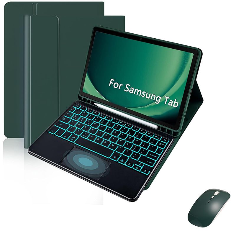Keyboard + Tablet Case for Samsung Galaxy Tab S7+ 12.4" inch/ Tab S7 Plus 12.4" inch Magnetic Bluetooth Keyboard Leather Flip Cover 7 Color Backlight Bluetooth Keyboard Flip Cover Leather Cas
