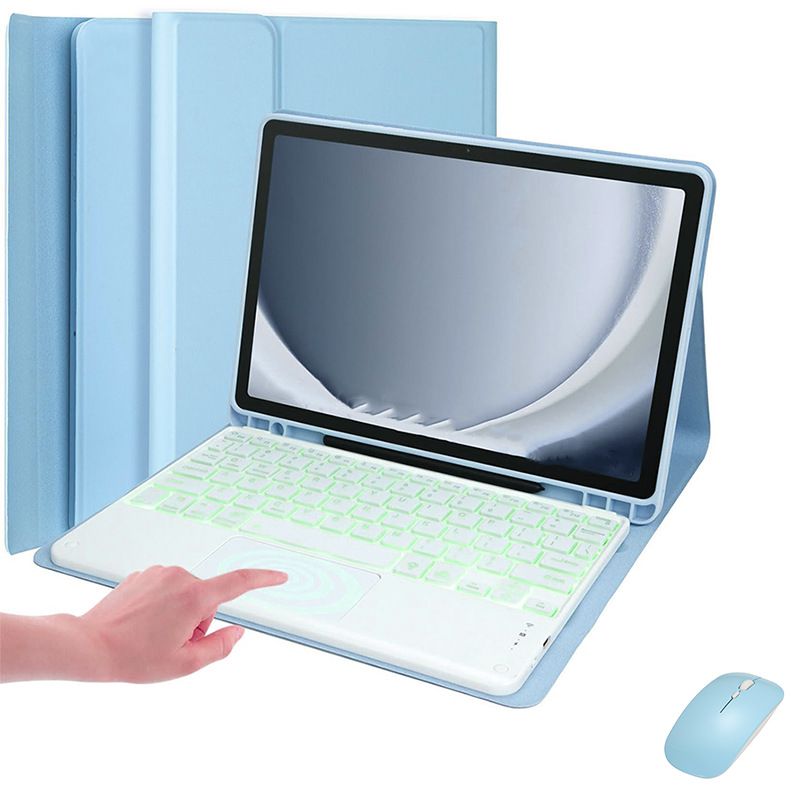 Keyboard + Tablet Case for Samsung Galaxy Tab S7+ 12.4" inch/ Tab S7 Plus 12.4" inch Magnetic Bluetooth Keyboard Leather Flip Cover 7 Color Backlight Bluetooth Keyboard Flip Cover Leather Cas