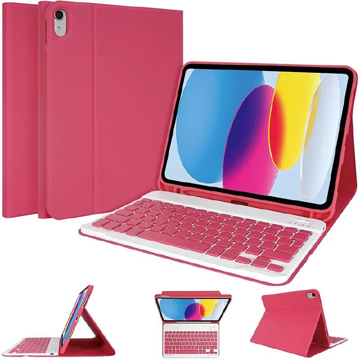 Keyboard + Tablet Case for Apple iPad 10.9" 2022/ Apple iPad 10th Generation 10.9" inch Magnetic Bluetooth Keyboard Leather Flip Cover