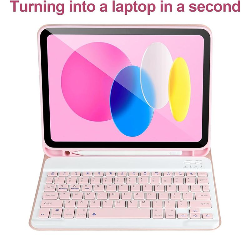 Keyboard + Tablet Case for Apple iPad 10.9" 2022/ Apple iPad 10th Generation 10.9" inch Magnetic Bluetooth Keyboard Leather Flip Cover