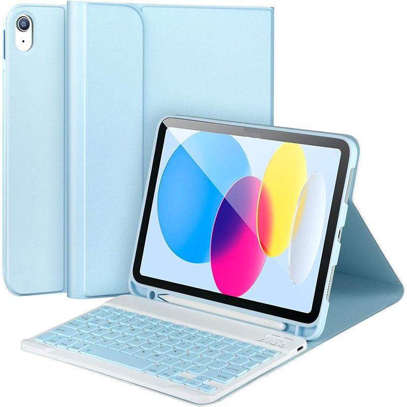 Keyboard + Tablet Case for Apple iPad 10.9" 2022/ Apple iPad 10th Generation 10.9" inch Magnetic Bluetooth Keyboard Leather Flip Cover