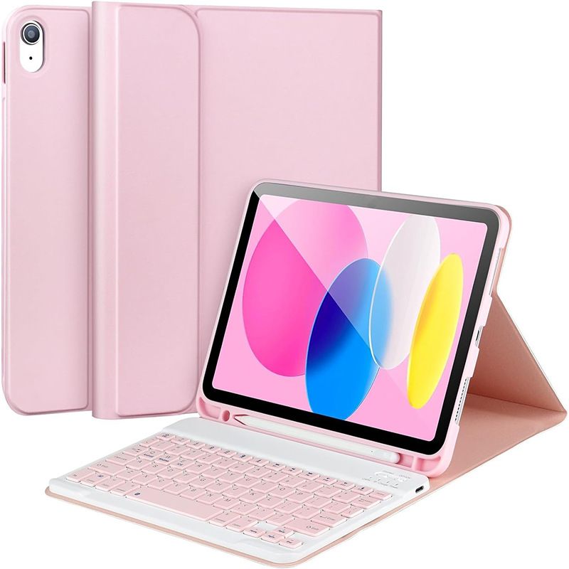 Keyboard + Tablet Case for Apple iPad 10.9" 2022/ Apple iPad 10th Generation 10.9" inch Magnetic Bluetooth Keyboard Leather Flip Cover