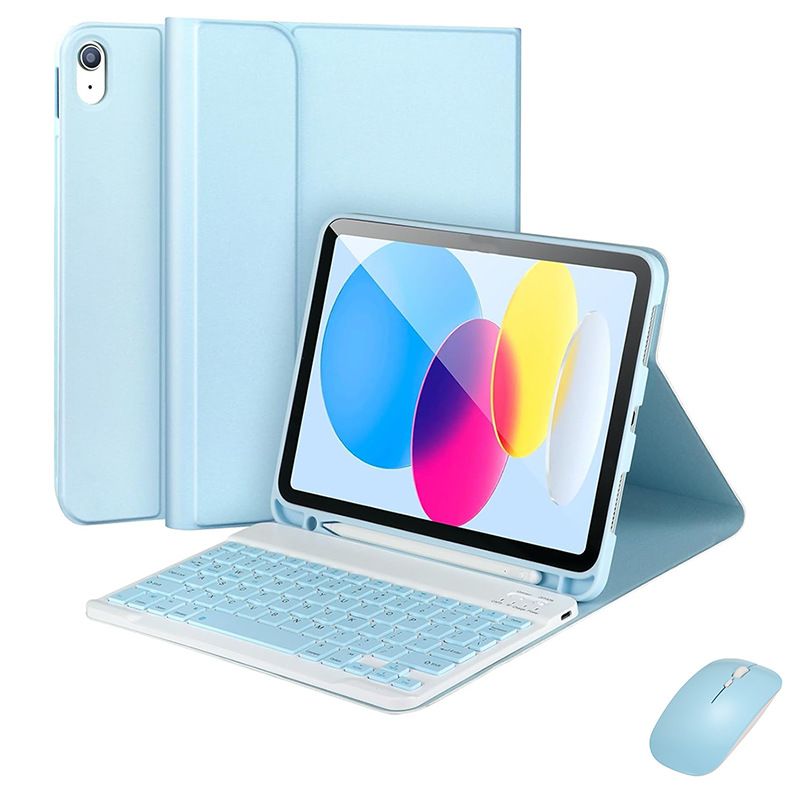 Keyboard + Tablet Case for Apple iPad 10.9" 2022/ Apple iPad 10th Generation 10.9" inch Magnetic Bluetooth Keyboard Leather Flip Cover