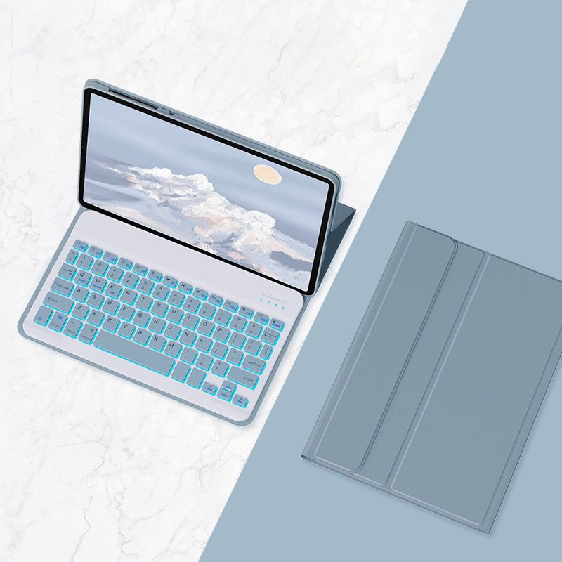 Keyboard + Tablet Case for Lenovo Tab P11 Plus 11 inch Magnetic Bluetooth Keyboard Leather Flip Cover 7 Color Backlight Bluetooth Keyboard Flip Cover Leather Case