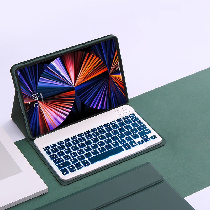 Keyboard + Tablet Case for Lenovo Tab P11 Plus 11 inch Magnetic Bluetooth Keyboard Leather Flip Cover 7 Color Backlight Bluetooth Keyboard Flip Cover Leather Case