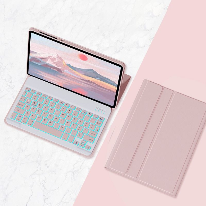 Keyboard + Tablet Case for Lenovo Tab P11 Plus 11 inch Magnetic Bluetooth Keyboard Leather Flip Cover 7 Color Backlight Bluetooth Keyboard Flip Cover Leather Case