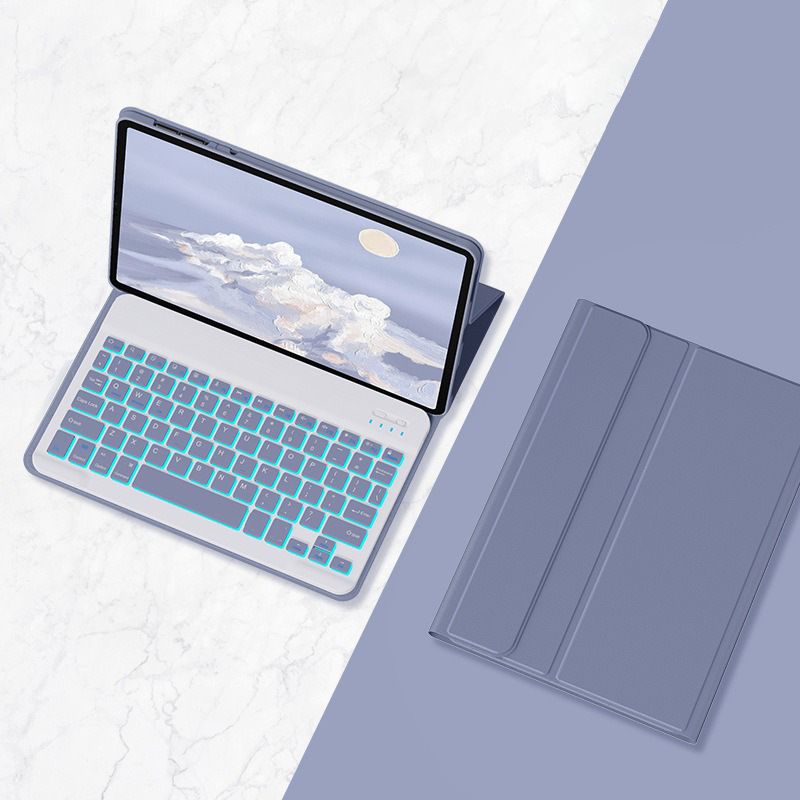 Keyboard + Tablet Case for Lenovo Tab P11 Plus 11 inch Magnetic Bluetooth Keyboard Leather Flip Cover 7 Color Backlight Bluetooth Keyboard Flip Cover Leather Case