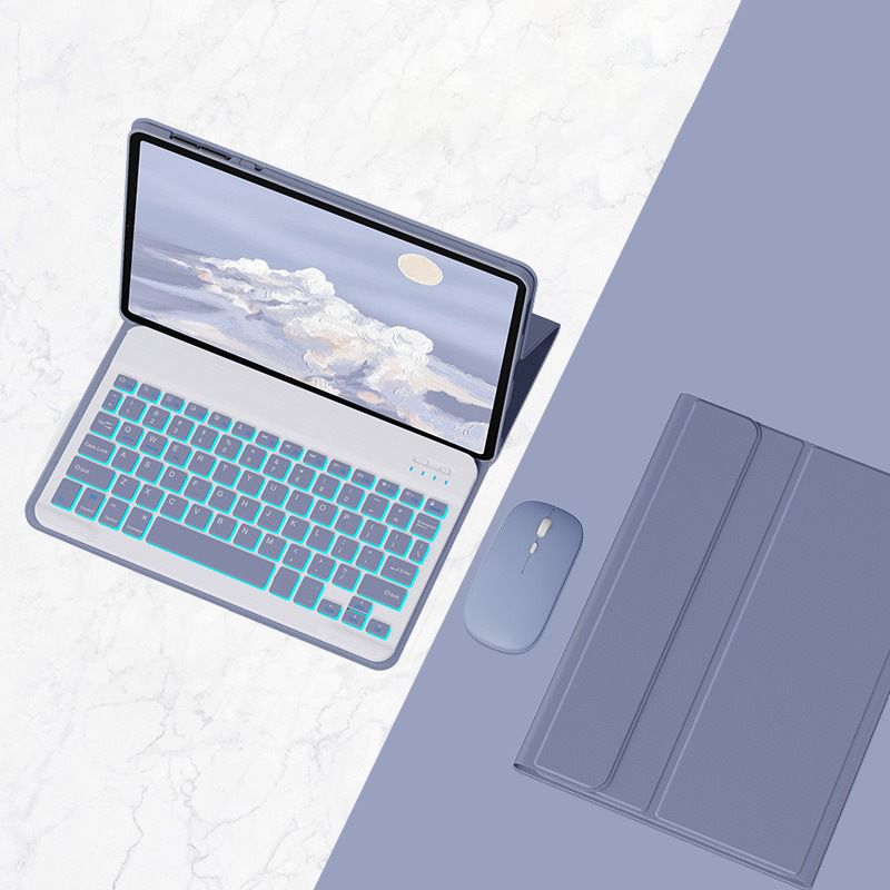 Keyboard + Tablet Case for Lenovo Tab P11 Plus 11 inch Magnetic Bluetooth Keyboard Leather Flip Cover 7 Color Backlight Bluetooth Keyboard Flip Cover Leather Case
