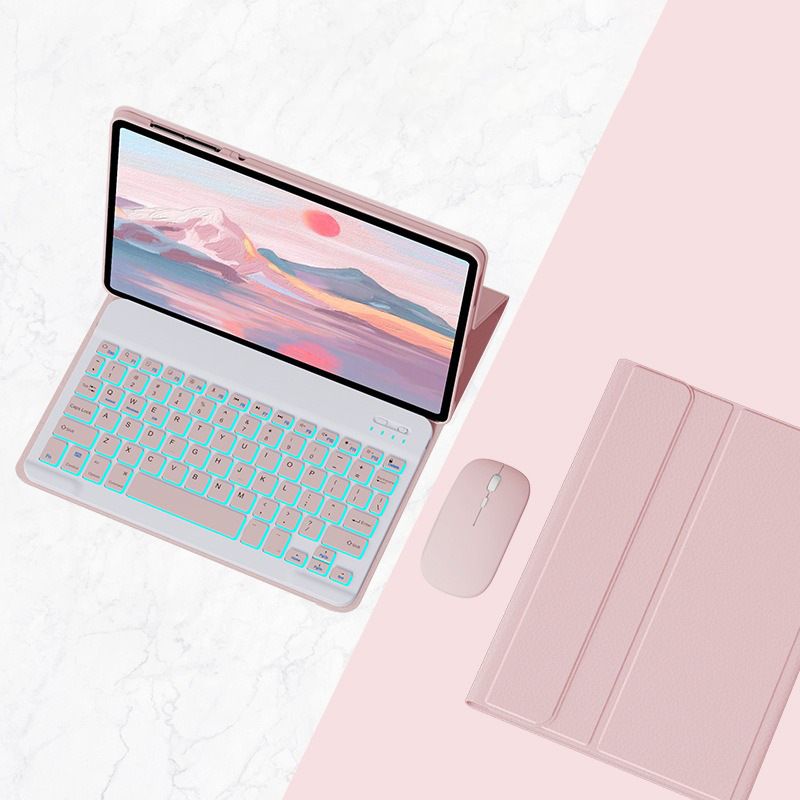 Keyboard + Tablet Case for Lenovo Tab P11 Plus 11 inch Magnetic Bluetooth Keyboard Leather Flip Cover 7 Color Backlight Bluetooth Keyboard Flip Cover Leather Case