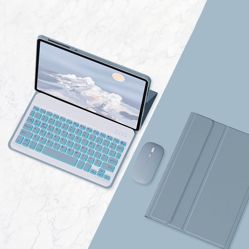 Keyboard + Tablet Case for Lenovo Tab P11 Plus 11 inch Magnetic Bluetooth Keyboard Leather Flip Cover 7 Color Backlight Bluetooth Keyboard Flip Cover Leather Case