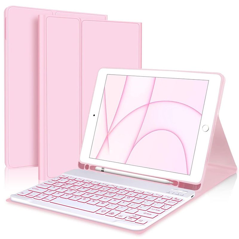 Keyboard + Tablet Case for Apple iPad mini 6 8.3 inch Magnetic Bluetooth Keyboard Leather Flip Cover 7 Color Backlight Bluetooth Keyboard Flip Cover Leather Case