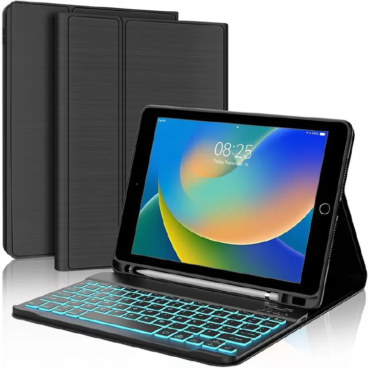 Keyboard + Tablet Case for Apple iPad mini 6 8.3 inch Magnetic Bluetooth Keyboard Leather Flip Cover 7 Color Backlight Bluetooth Keyboard Flip Cover Leather Case