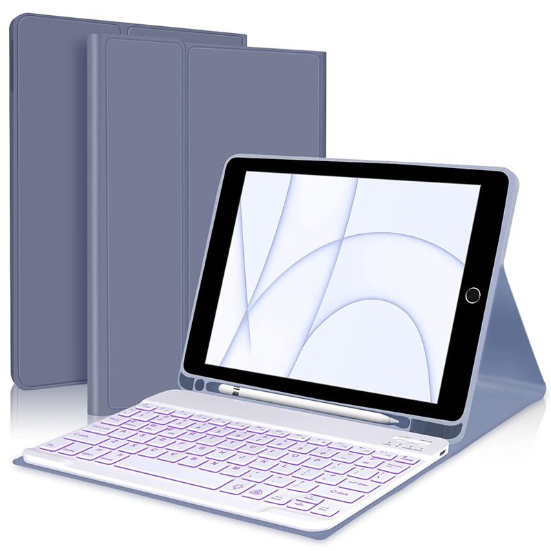 Keyboard + Tablet Case for Apple iPad mini 6 8.3 inch Magnetic Bluetooth Keyboard Leather Flip Cover 7 Color Backlight Bluetooth Keyboard Flip Cover Leather Case