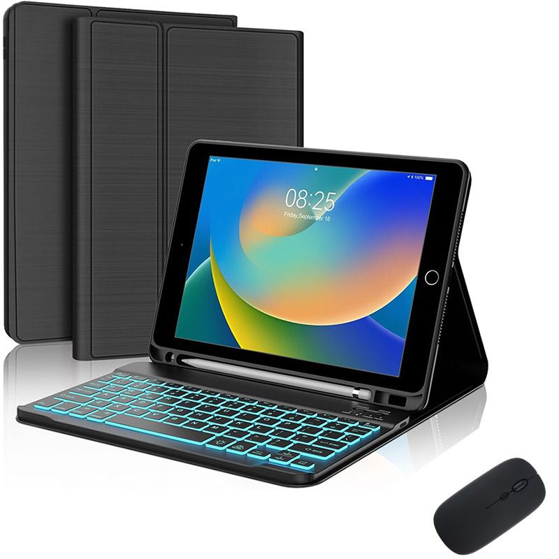 Keyboard + Tablet Case for Apple iPad mini 6 8.3 inch Magnetic Bluetooth Keyboard Leather Flip Cover 7 Color Backlight Bluetooth Keyboard Flip Cover Leather Case