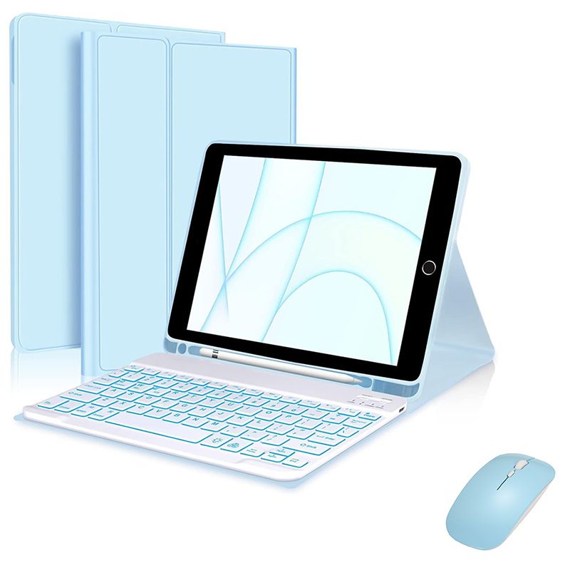 Keyboard + Tablet Case for Apple iPad mini 6 8.3 inch Magnetic Bluetooth Keyboard Leather Flip Cover 7 Color Backlight Bluetooth Keyboard Flip Cover Leather Case