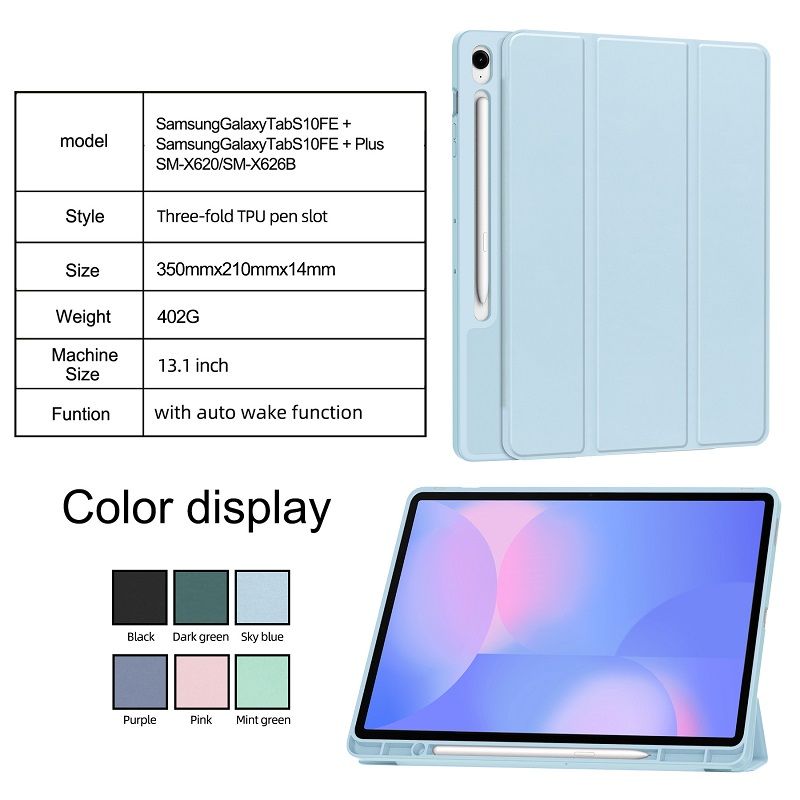 Leather Flip Cover Tablet Case for Samsung Galaxy Tab S10 FE+ 13.1 inch/ for Samsung Galaxy Tab S10 FE Plus 13.1 inch Flip Cover Leather Case