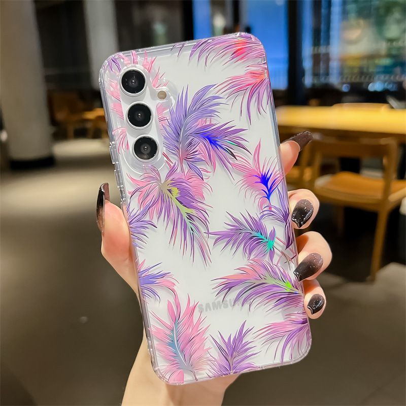 Luxury Fashion Colorful Flowers Transparent Phone Case for Samsung A56 A36 A26 A16 A06 A55 A35 A25 A15 A54 A34 A24 A14 Ultra High Quality Back Cover