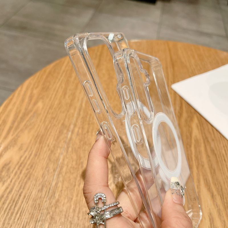 Transparent Magnetic Cover For Samsung A56 A36 A26 A16 A06 A55 A35 A54 A15 S25 edge S25 Ultra S24 FE S23 Plus S22 S21 S20 Ultra Shockproof Bumper Drop Protection Case