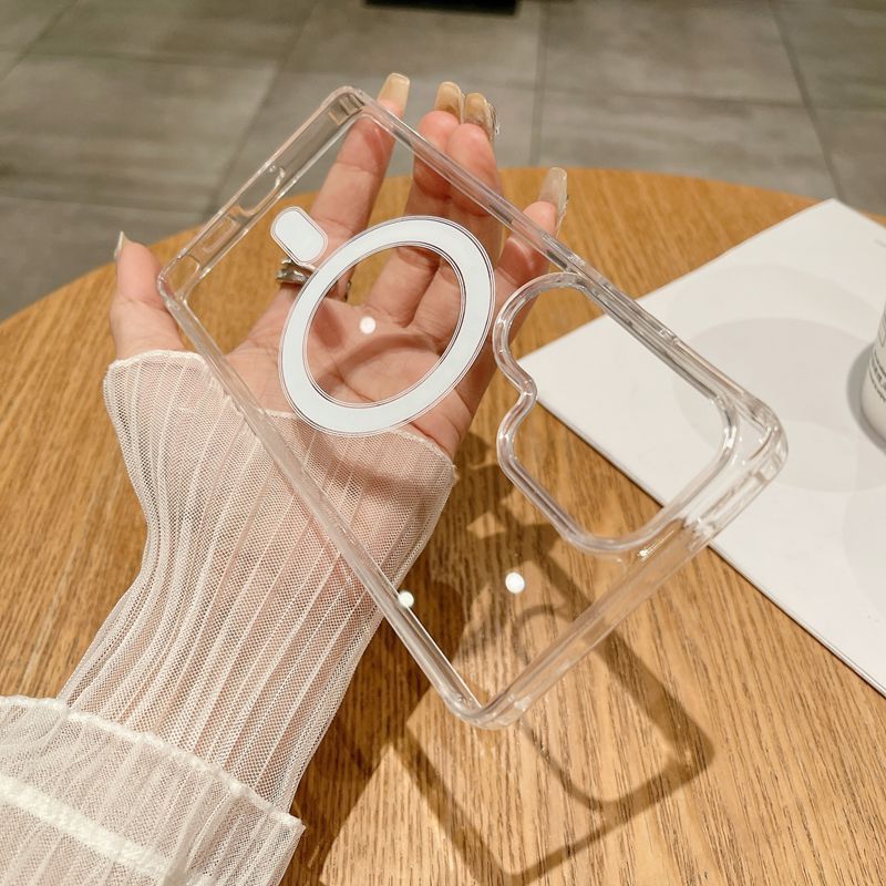 Transparent Magnetic Cover For Samsung A56 A36 A26 A16 A06 A55 A35 A54 A15 S25 edge S25 Ultra S24 FE S23 Plus S22 S21 S20 Ultra Shockproof Bumper Drop Protection Case