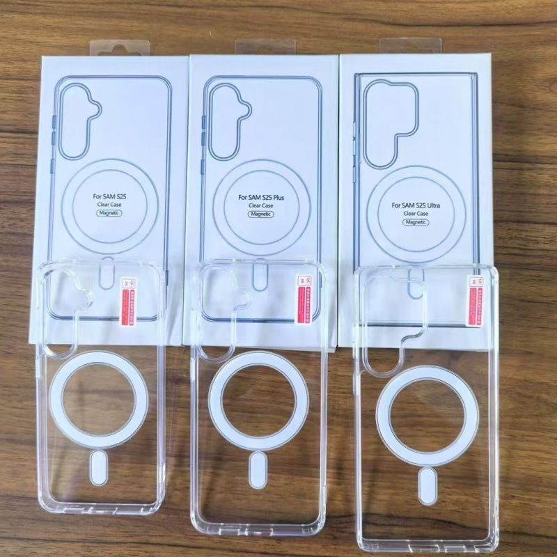 Transparent Magnetic Cover For Samsung A56 A36 A26 A16 A06 A55 A35 A54 A15 S25 edge S25 Ultra S24 FE S23 Plus S22 S21 S20 Ultra Shockproof Bumper Drop Protection Case