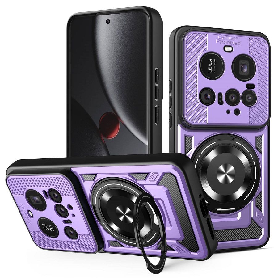 360 Rotating Stand Phone Case for Xiaomi 15 Ultra 15 Pro 14T Pro 14 Ultra Poco F7 Pro F7 Ultra X7 Pro 2-in-1 Shockproof Wireless Magnetic Car Charge Case