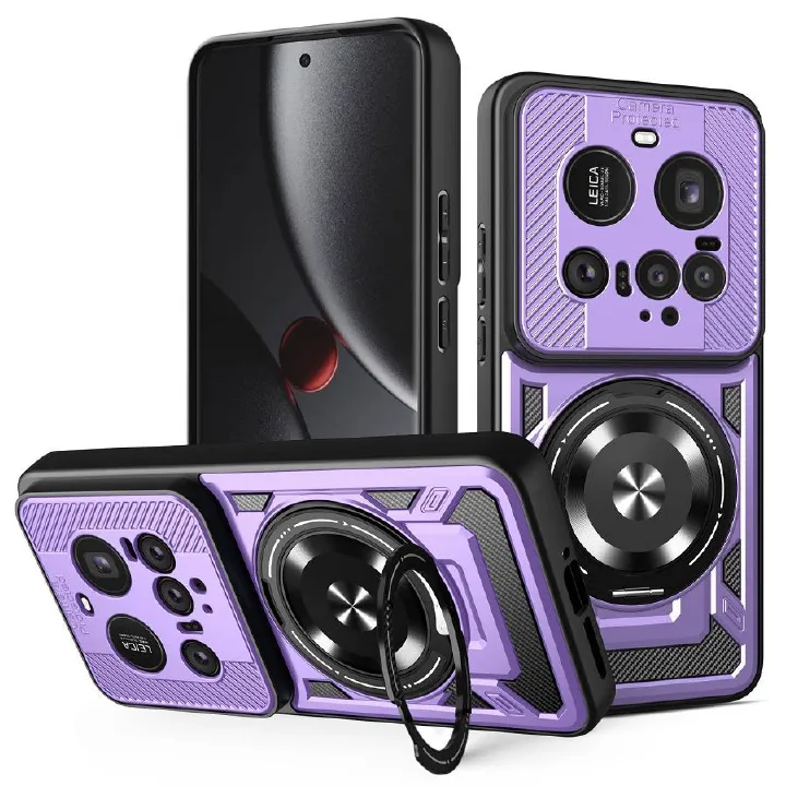 360 Rotating Stand Phone Case for Xiaomi 15 Ultra 15 Pro 14T Pro 14 Ultra Poco F7 Pro F7 Ultra X7 Pro 2-in-1 Shockproof Wireless Magnetic Car Charge Case