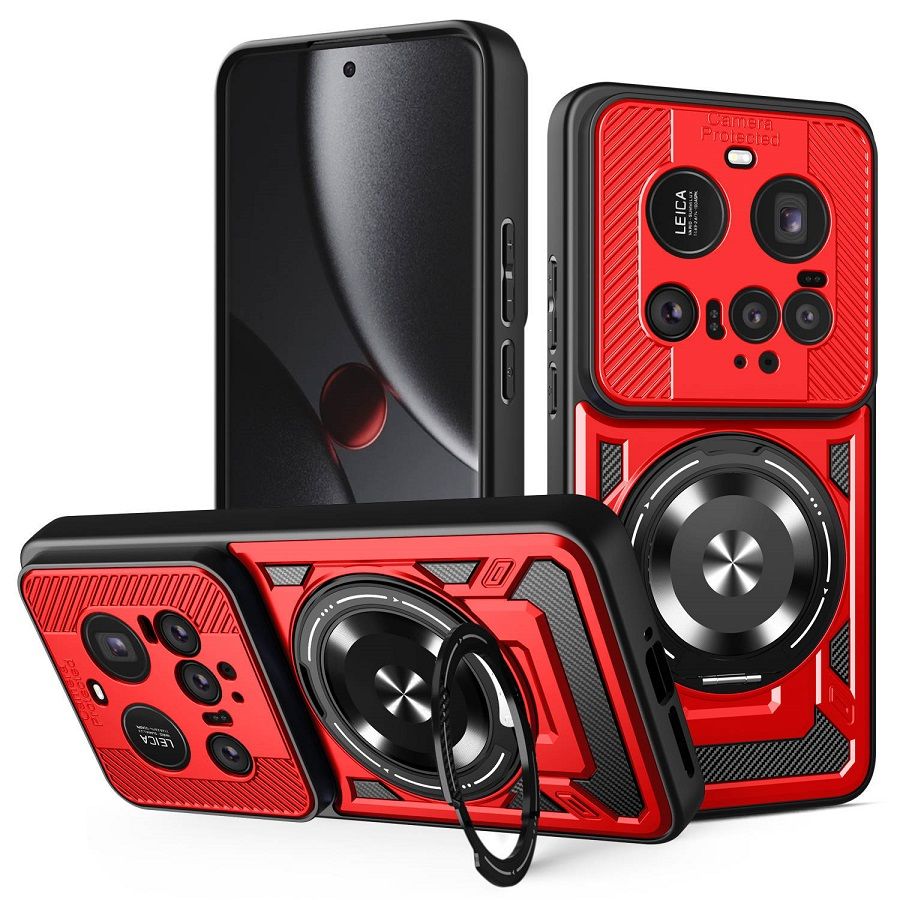 360 Rotating Stand Phone Case for Xiaomi 15 Ultra 15 Pro 14T Pro 14 Ultra Poco F7 Pro F7 Ultra X7 Pro 2-in-1 Shockproof Wireless Magnetic Car Charge Case