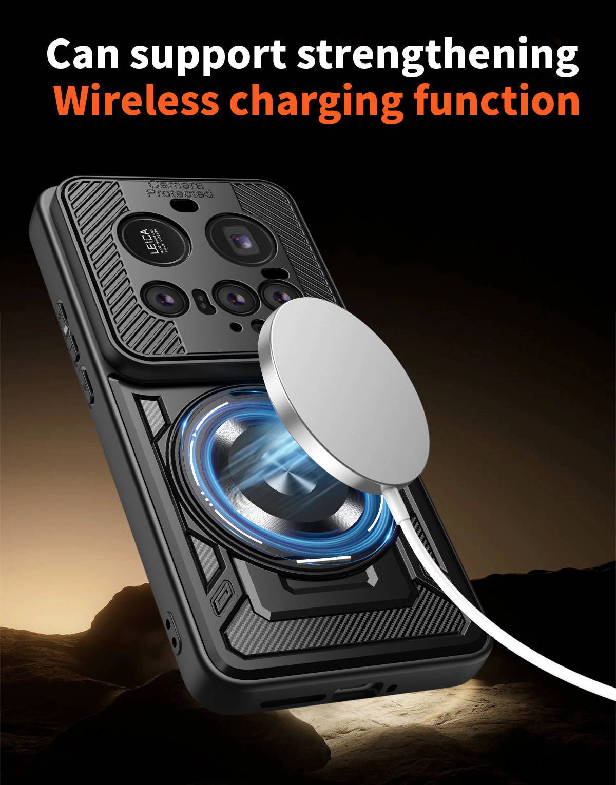 360 Rotating Stand Phone Case for Xiaomi 15 Ultra 15 Pro 14T Pro 14 Ultra Poco F7 Pro F7 Ultra X7 Pro 2-in-1 Shockproof Wireless Magnetic Car Charge Case