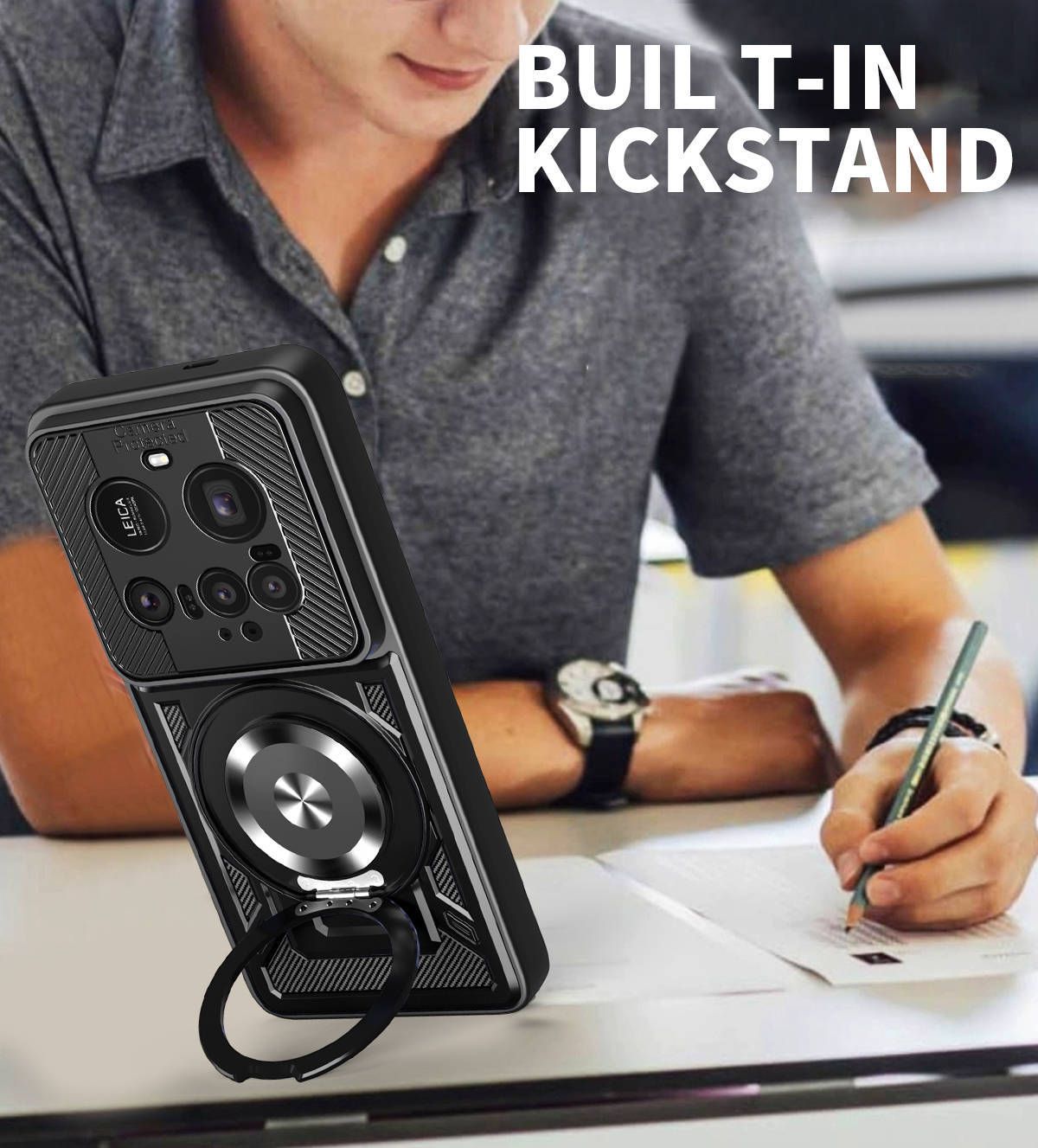 360 Rotating Stand Phone Case for Xiaomi 15 Ultra 15 Pro 14T Pro 14 Ultra Poco F7 Pro F7 Ultra X7 Pro 2-in-1 Shockproof Wireless Magnetic Car Charge Case