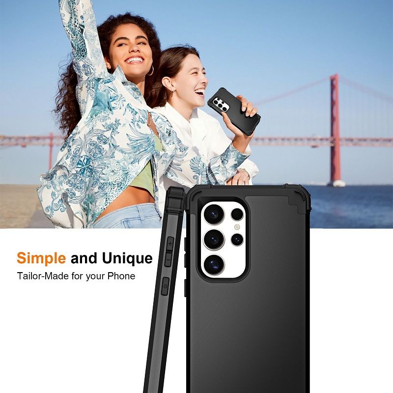 Phone Case For Samsung Galaxy S25 S24 FE S23 Plus S22 S21 Plus S20 Ultra Note 20 Ultra 10 Plus 9 8 S10e S10 Plus S9 S8 Plus 3 in 1 Hybrid Hard PC Silicone Heavy Duty Rugged Bumper