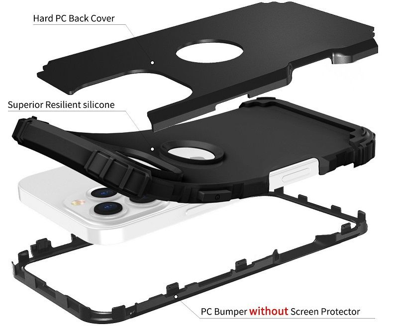 Phone Case For iPhone 16e 16 15 14 12 13 11 Pro Max 16 Plus 15 Plus 14 Plus 13 12 Mini XS Max XR X 8 7 Plus 3 in 1 Hybrid Hard PC Silicone Heavy Duty Rugged Bumper