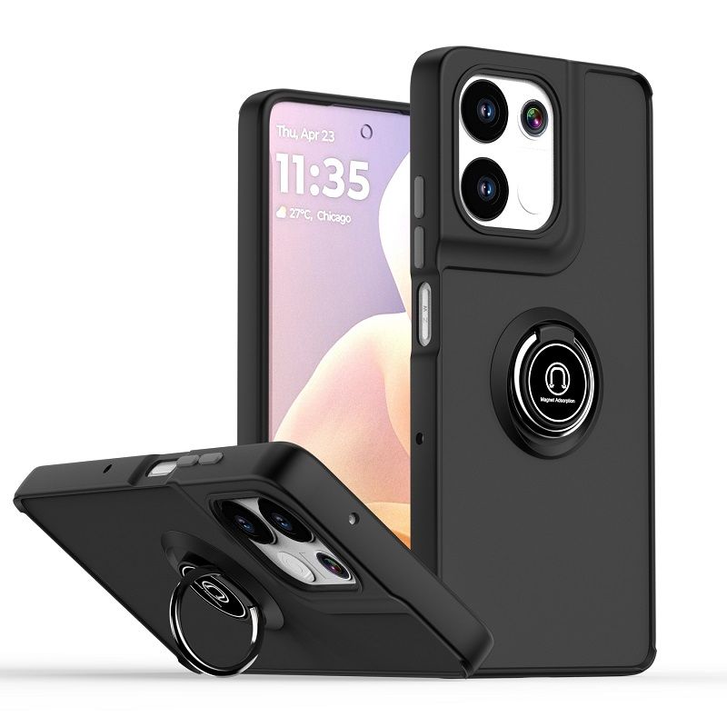 Phone Case for Motorola Moto G75 Shockproof Bumper [Drop-Protection] Case with Ring Holder Stand Magnetic Cover